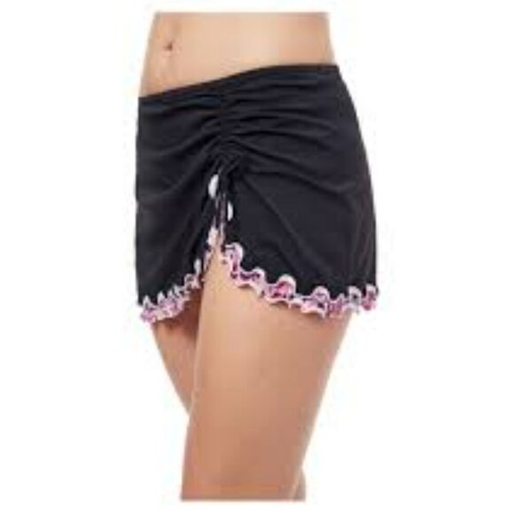 Profile by Gottex Classic Black Swimwear Skort Skirt with Ruched Trim Size 16 - Picture 9 of 9